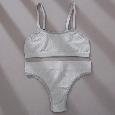 FINETOO S-2XL õmblusteta rinnahoidjakomplekt Naiste žakaarvärvi aluspesu ülikond 3D Dots rinnahoidjate komplekt, pehmed topid madala vöökohaga Brasiilia aluspüksid pesu uus