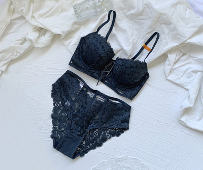 Σετ γυναικείων εσωρούχων 3/4 Cup Push Up Δύο τεμαχίων Top σουτιέν Pantis Lace Sexy Underwire Ρυθμισμένες με λουράκια Εσώρουχα κοστούμια για γυναίκες