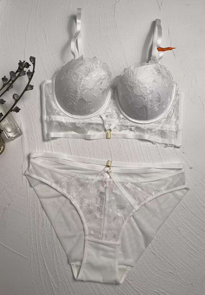 Σετ γυναικείων εσωρούχων 3/4 Cup Push Up Δύο τεμαχίων Top σουτιέν Pantis Lace Sexy Underwire Ρυθμισμένες με λουράκια Εσώρουχα κοστούμια για γυναίκες