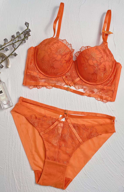 Σετ γυναικείων εσωρούχων 3/4 Cup Push Up Δύο τεμαχίων Top σουτιέν Pantis Lace Sexy Underwire Ρυθμισμένες με λουράκια Εσώρουχα κοστούμια για γυναίκες