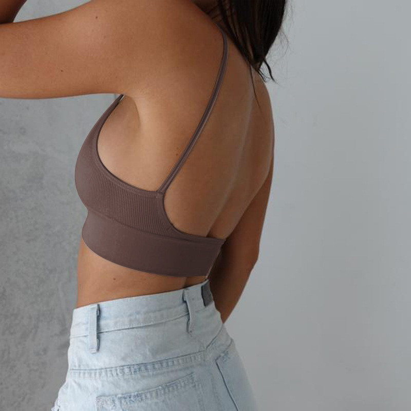 Sutien sexy din bumbac fără cusături U fără spate Sutien triunghi ultra subțire fără fir cupe moale Bralette Vest Lenjerie de vară