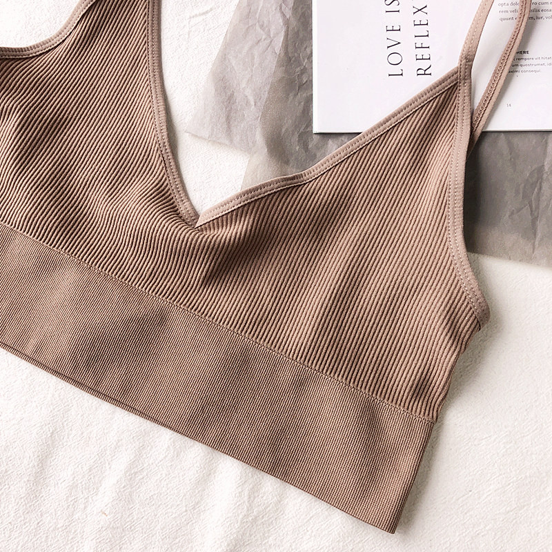 Sutien sexy din bumbac fără cusături U fără spate Sutien triunghi ultra subțire fără fir cupe moale Bralette Vest Lenjerie de vară