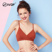 Lenjerie din bumbac HIVOF, sutien cu cupe triunghiulare respirabil fara inel de otel, sutien mic pentru fete studente