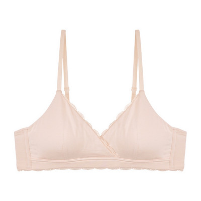 Lenjerie din bumbac HIVOF, sutien cu cupe triunghiulare respirabil fara inel de otel, sutien mic pentru fete studente