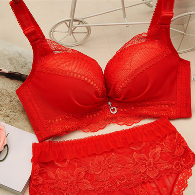 Set sutien fără jante pentru femei, sexy din dantelă, secțiune subțire, bralette, chiloți, lenjerie de corp prietenoasă cu pielea