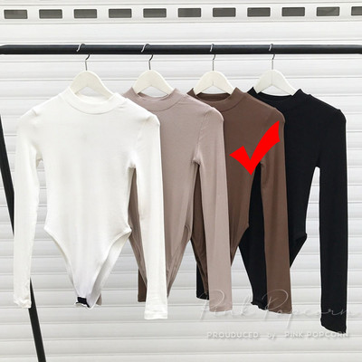 Body cu mânecă lungă, pentru femei, cu gât rotund, cu mâneci întregi, subțire, super moale Body cu mânecă lungă cu filet