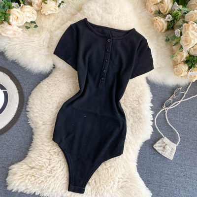 Teeuiear Salopete elastice cu nasturi subțiri Salopete pentru femei Salopete sexy de vară Body body cu ocazional, elegant, Skinny Club Salopetă