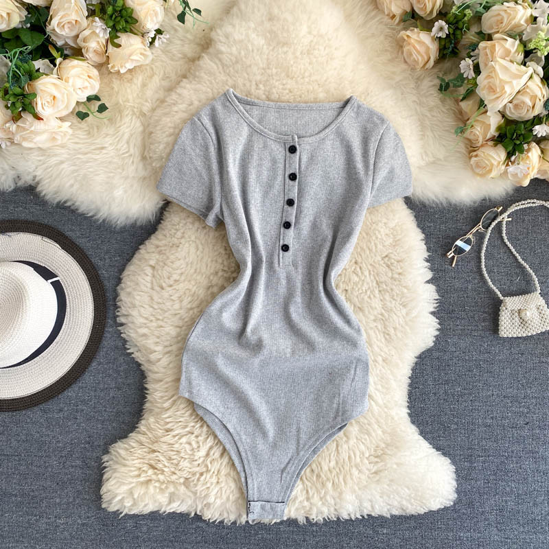 Teeuiear Salopete elastice cu nasturi subțiri Salopete pentru femei Salopete sexy de vară Body body cu ocazional, elegant, Skinny Club Salopetă