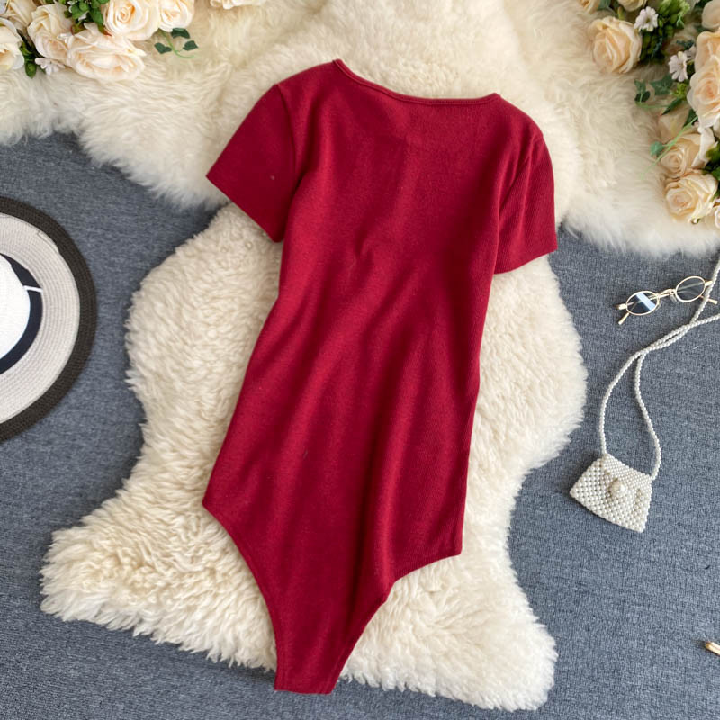 Teeuiear Salopete elastice cu nasturi subțiri Salopete pentru femei Salopete sexy de vară Body body cu ocazional, elegant, Skinny Club Salopetă