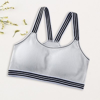 HIVOF grudnjak za djevojčice, prugasto udobno donje rublje bez čeličnog prstena, bešavno donje rublje s podešavanjem niti