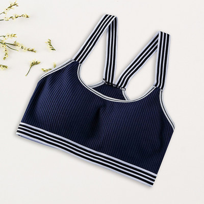 HIVOF grudnjak za djevojčice, prugasto udobno donje rublje bez čeličnog prstena, bešavno donje rublje s podešavanjem niti