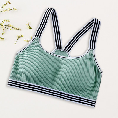 HIVOF grudnjak za djevojčice, prugasto udobno donje rublje bez čeličnog prstena, bešavno donje rublje s podešavanjem niti