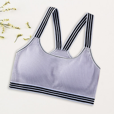 HIVOF grudnjak za djevojčice, prugasto udobno donje rublje bez čeličnog prstena, bešavno donje rublje s podešavanjem niti