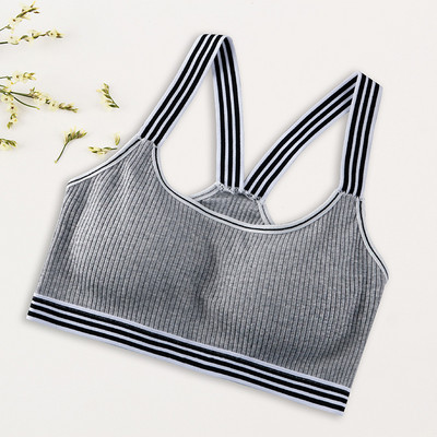 HIVOF grudnjak za djevojčice, prugasto udobno donje rublje bez čeličnog prstena, bešavno donje rublje s podešavanjem niti