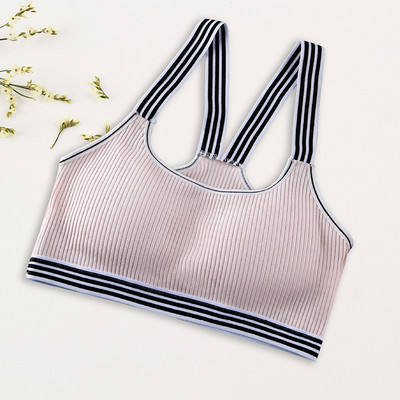 HIVOF grudnjak za djevojčice, prugasto udobno donje rublje bez čeličnog prstena, bešavno donje rublje s podešavanjem niti