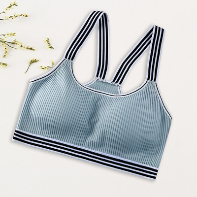 HIVOF grudnjak za djevojčice, prugasto udobno donje rublje bez čeličnog prstena, bešavno donje rublje s podešavanjem niti