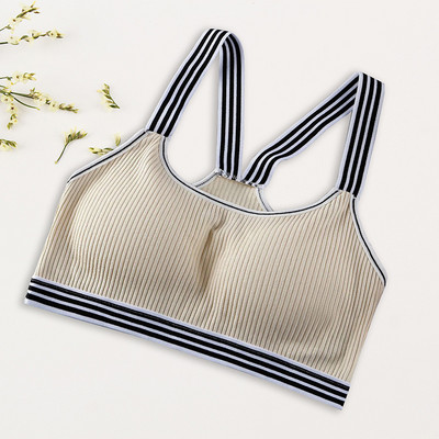 HIVOF grudnjak za djevojčice, prugasto udobno donje rublje bez čeličnog prstena, bešavno donje rublje s podešavanjem niti