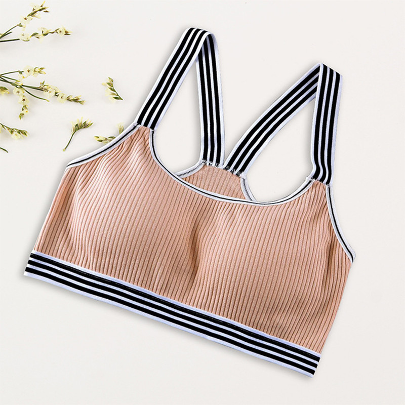 HIVOF grudnjak za djevojčice, prugasto udobno donje rublje bez čeličnog prstena, bešavno donje rublje s podešavanjem niti