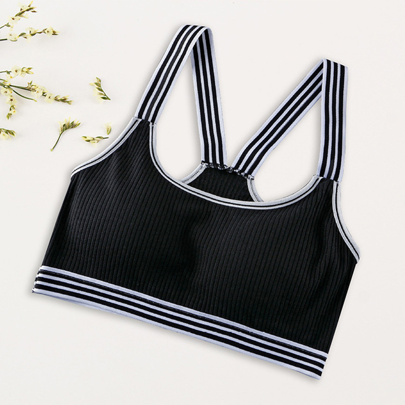 HIVOF grudnjak za djevojčice, prugasto udobno donje rublje bez čeličnog prstena, bešavno donje rublje s podešavanjem niti