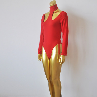 νέο φθινοπωρινό γυναικείο σέξι λεπτή κοντή φόρμα από βαμβάκι romper ροζ κόκκινο μαύρο γκρι κορμάκι με μακρυμάνικο ζιβάγκο Playsuit