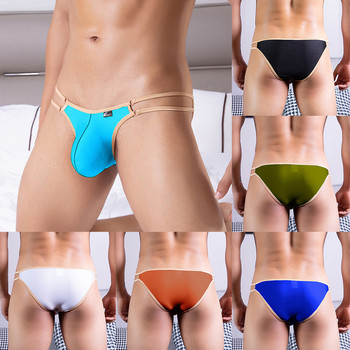 Sexy Bugle Pouch Thong G String Bikini Mens Low Rise Briefs Pouch Panties Панталони Ultra-Low Меко Бельо Разтегливо