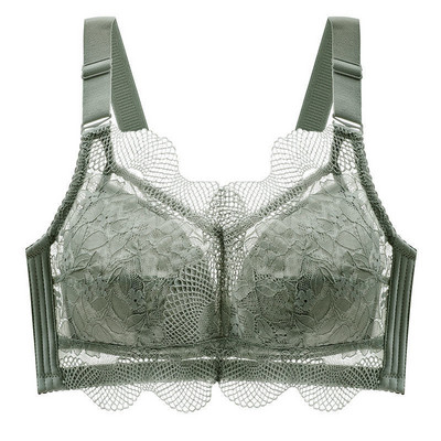 WMTSCP Lenjerie de damă subțire din dantelă nouă, fără inel de oțel, piept mare, sutien mic anti-cădere franțuzesc în V adânc confortabil la spate]