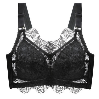 WMTSCP Lenjerie de damă subțire din dantelă nouă, fără inel de oțel, piept mare, sutien mic anti-cădere franțuzesc în V adânc confortabil la spate]