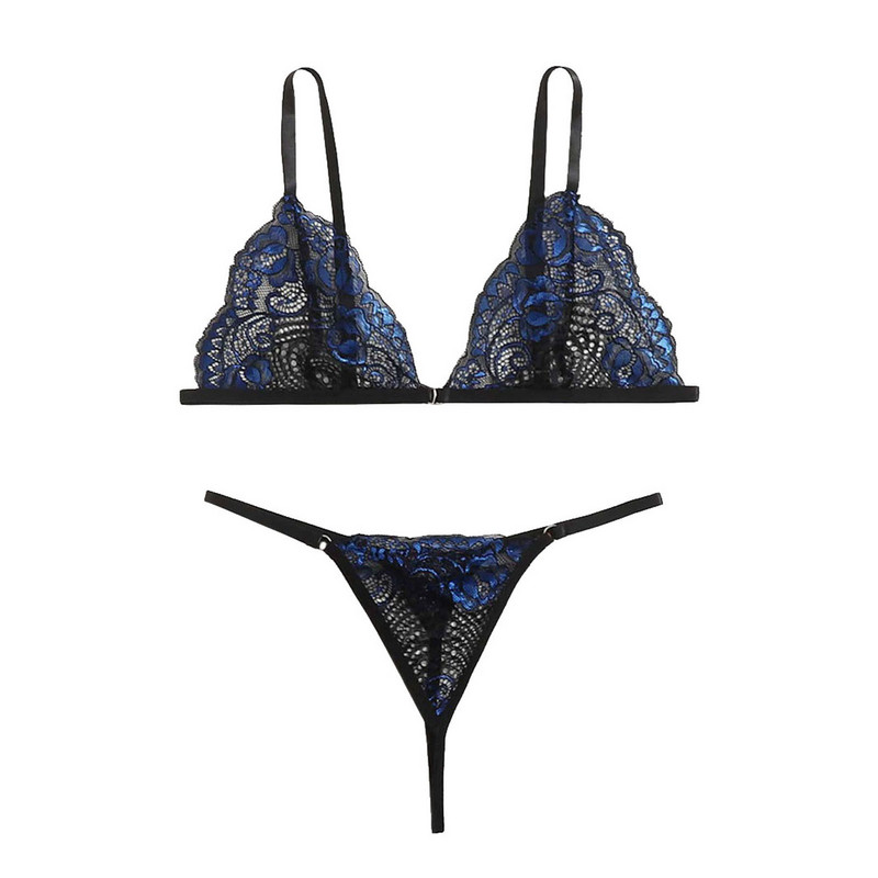 Cămașoare de noapte pentru femei Set de lenjerie vintage pentru femei Sutiene sexy din dantelă Tanga Chiloți Lenjerie de corp transparentă Costume de doamnă pentru femei sexy