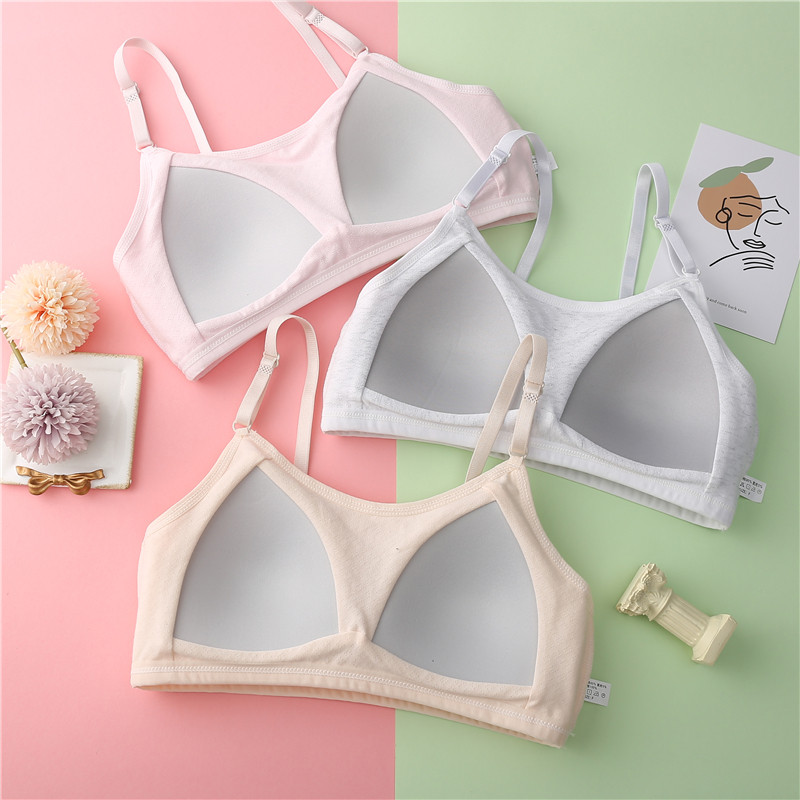 Bumbac respirabil Fete Tineri Studenți Sutiene de antrenament fără sârmă subțire Adolescenți Copii Bretele ajustate Sutien sport Lenjerie intimă
