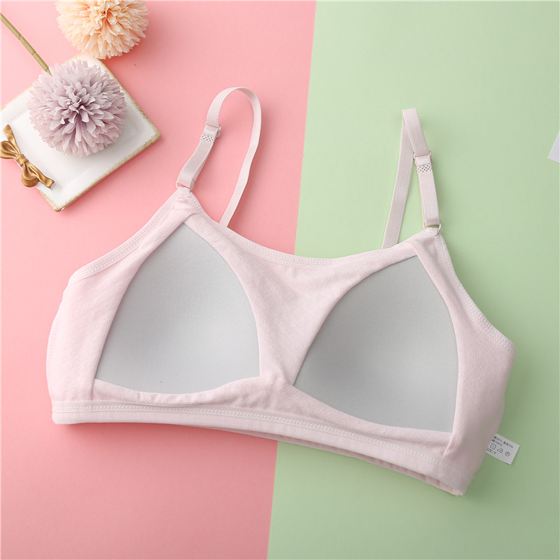 Bumbac respirabil Fete Tineri Studenți Sutiene de antrenament fără sârmă subțire Adolescenți Copii Bretele ajustate Sutien sport Lenjerie intimă