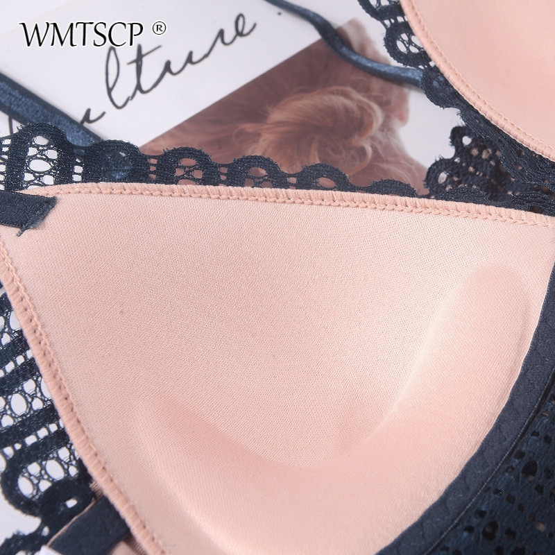 WMTSCP Σέξι μπροστινό κουμπί γυναικείο σουτιέν χωρίς ατσάλινο δαχτυλίδι άνετα ρυθμιζόμενα push ups σέξι γυναικεία εσώρουχα