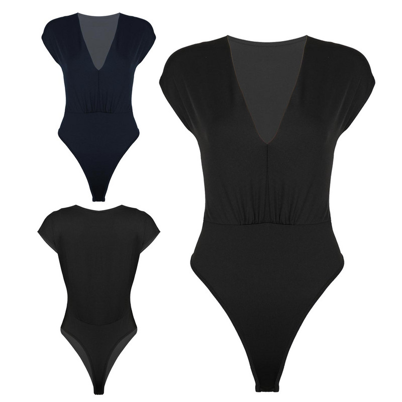 Femei cu decolteu în V adânc, fără mâneci, de culoare uni, decolteat, salopete sexy, salopete Topuri, la modă pentru femei, ocazional, cămăși elastice