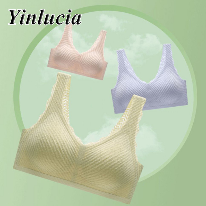 Μονόχρωμο Sleep Άνετο Push Up σουτιέν Crop Bustier Αμάνικο εύκαμπτο γιλέκο Αθλητικό καλοκαιρινό Λεπτό, δροσερό τοπ υψηλής ποιότητας