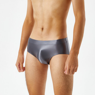 Γυαλιστερό εσώρουχο ανδρικό σλιπ με λαδό εσώρουχο Χαμηλό σηκωτό υψηλής ελαστικότητας εσώρουχο Μασίφ φουσκωτό πουγκί Σώβρακο γυαλιστερό γυαλιστερό, άνετο σλιπ