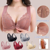 Αθλητικό σουτιέν Lace Trim Γυναικείο ρυθμιζόμενο μπροστινό κλείσιμο Εξαιρετικά ελαστικό αναπνεύσιμο σουτιέν Push Up Γυναικείο σουτιέν Sostenes De Mujer