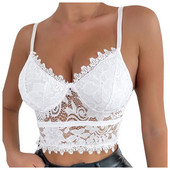 Corset alb pur pentru femei, din dantelă, vestă, topuri, moale, căptușită, din dantelă, din plasă, camisole, sexy, pentru femei, sutien fără fir scobit