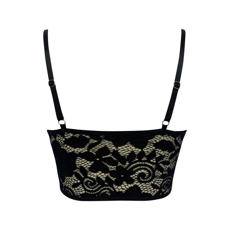 Corset alb pur pentru femei, din dantelă, vestă, topuri, moale, căptușită, din dantelă, din plasă, camisole, sexy, pentru femei, sutien fără fir scobit