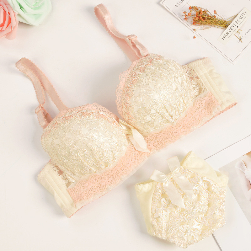 Push-up Σουτιέν και εσώρουχα Beauty Back Σέξι γυναικεία εσώρουχα Δαντέλα Γυναικείο Σετ εσώρουχα με κέντημα στηθόδεσμο