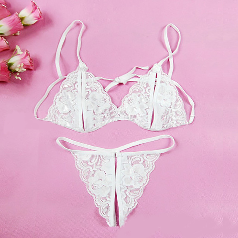 Fashion Sexy Dantela Transparentă Femeie Open File Tentation Trei Puncte Femei Sex Lenjerie Intima Crotch Deschidere Costum