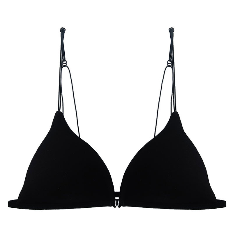 Franceză Europeană Și Americană Lenjerie de corp din spate Set sutien cu cataramă în față Cupă triunghiulară Sutien pentru studentă tânără Doamnă fără inel de oțel Sexy