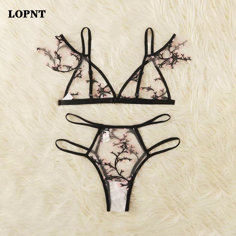 LOPNT Sexy Bralette 3/4 Cup rinnahoidja komplektid Aluspesu naistele Traadita õhuke pesukomplekt Hingav Mugav intiimne rinnahoidjakomplekt