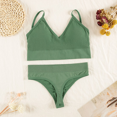 Σετ Εσωρούχων CHRLEISURE Γυναικεία Ασύρματα Εσώρουχα Σουτιέν Σουτιέν Σέξι G-String χωρίς ραφή Tank Crop Top Brassiere New