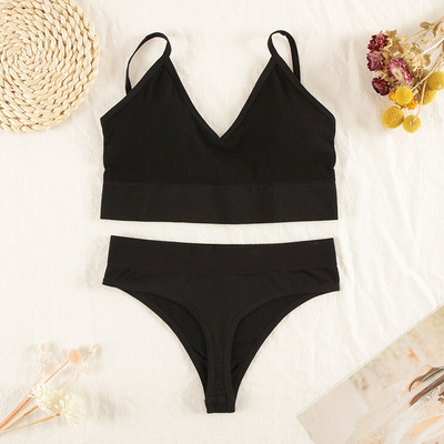 Σετ Εσωρούχων CHRLEISURE Γυναικεία Ασύρματα Εσώρουχα Σουτιέν Σουτιέν Σέξι G-String χωρίς ραφή Tank Crop Top Brassiere New