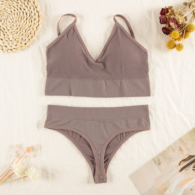 Σετ Εσωρούχων CHRLEISURE Γυναικεία Ασύρματα Εσώρουχα Σουτιέν Σουτιέν Σέξι G-String χωρίς ραφή Tank Crop Top Brassiere New