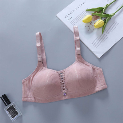 Sutien din bumbac cu cataramă pe spate pentru femei, fără sârmă, lenjerie de corp de mărime mare, bretele lărgite de umăr, sutien confortabil, negru, pentru piept.