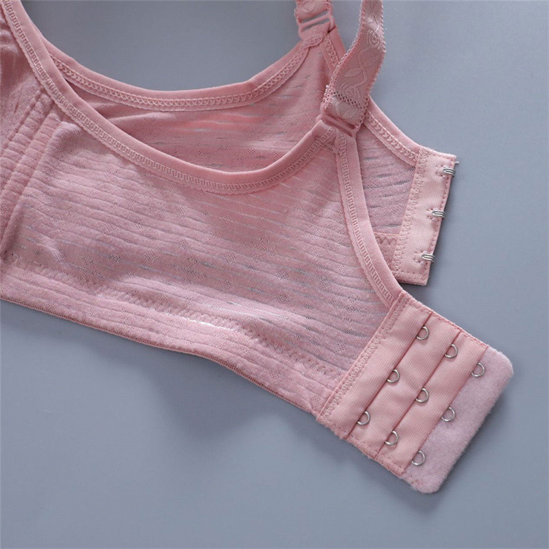 Sutien din bumbac cu cataramă pe spate pentru femei, fără sârmă, lenjerie de corp de mărime mare, bretele lărgite de umăr, sutien confortabil, negru, pentru piept.