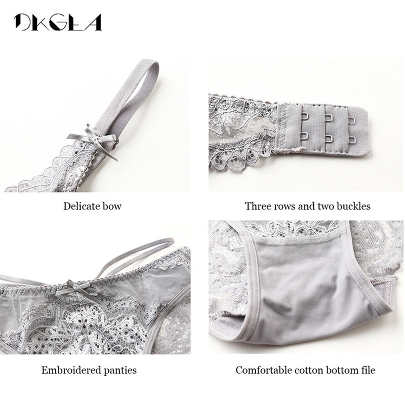 Nou Set de lenjerie intima verde Sutien Push Up Sutien Bumbac Gros Negru Aduna Sutien Sexy Chiloți Set Broderie Dantela Set de lenjerie