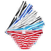 1/6 buc. Lenjerie de corp pentru bărbați, cu imprimeu în dungi, respirabil, cu talie joasă, chiloți pentru bărbați, Cueca Tanga, husă U, chiloți confort pentru bărbați