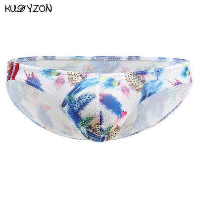 KUDYZON Seksikas aluspesu Meeste trükitud püksid Madala vöökohaga meeste aluspüksid Cuecas Calzoncillos U kott Jockstrap võrgust bikiinipüksid