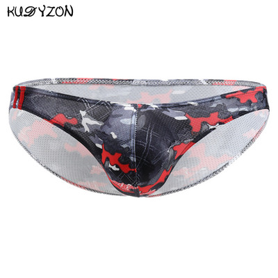 KUDYZON Seksikas aluspesu Meeste trükitud püksid Madala vöökohaga meeste aluspüksid Cuecas Calzoncillos U kott Jockstrap võrgust bikiinipüksid